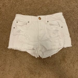 American Eagle white jean shorts